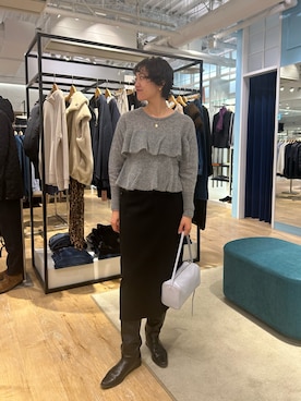 「アイテム（スカート）」を使った、fukudaさん（レディース・170cm）の冬コーディネート