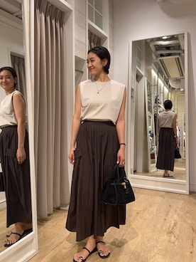 「ベージュコーデ」｜fukudaさん（レディース・170cm）の夏コーディネート