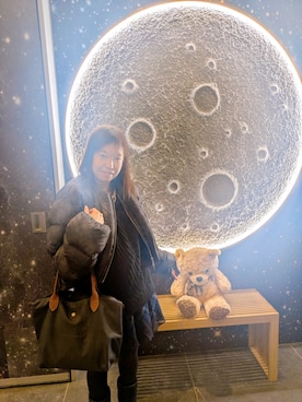 「KUMIKYOKU sis（クミキョクシス）のアイテム（スカート、ブルー系）」を使った、（相互）さやかさん（レディース・150cm）の春コーディネート