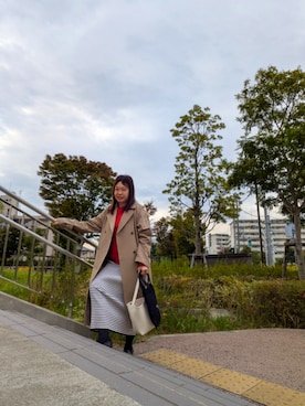 「アイテム（トレンチコート）」を使った、（相互）さやかさん（レディース・150cm）の秋コーディネート