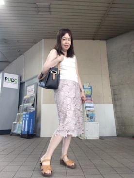 「RODE SKO（ロデスコ）のアイテム」を使った、（相互）さやかさん（レディース・150cm・40代）の夏コーディネート