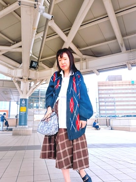 「楽天のアイテム（シャツ/ブラウス、ホワイト系）」を使った、（相互）さやかさん（レディース・150cm）の春コーディネート