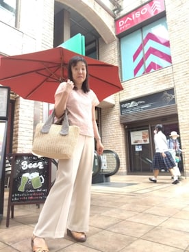 「アイテム（スラックス）」を使った、（相互）さやかさん（レディース・150cm・40代）の夏コーディネート