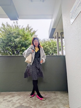 「アイテム（カーディガン/ボレロ、ピンク系）」を使った、（相互）さやかさん（レディース・150cm）の秋コーディネート