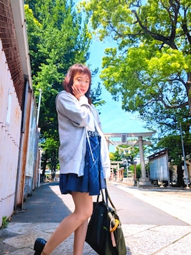 「UNIQLO（ユニクロ）のアイテム（ポロシャツ、ホワイト系）」を使った、（相互）さやかさん（レディース・150cm）の春コーディネート