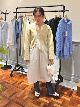 「春カーディガン」｜nol  MATSUDAさん（レディース・157cm）の冬コーディネート