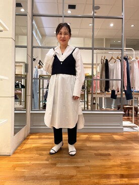 「ノーリーズ」｜「アイテム（シャツワンピース）」を使った、nol  MATSUDAさん（レディース・157cm）の冬コーディネート