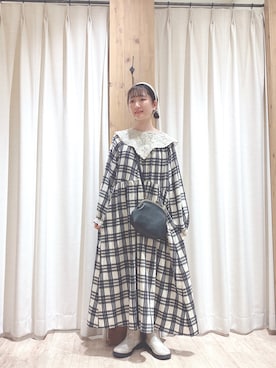 「チェック柄に恋してる」｜「アイテム（ワンピース）」を使った、kiiさん（レディース・157cm）の秋コーディネート