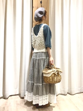 「kazumiコラボ」｜「アイテム（帽子）」を使った、kiiさん（レディース・157cm）の秋コーディネート
