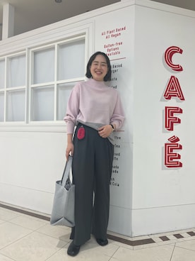 「アイテム（チャーム、ピンク系）」を使った、SAYAKAさん（レディース・163cm）の冬コーディネート