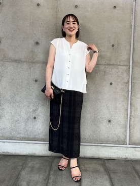 「NOLLEY’S Sophi（ノーリーズソフィ）のアイテム（アクセサリー）」を使った、SAYAKAさん（レディース・163cm）の夏コーディネート