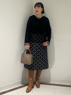 「NOLLEY’S（ノーリーズ）のアイテム（シャツ/ブラウス）」を使った、SAYAKAさん（レディース・163cm）の冬コーディネート