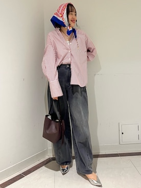 「アイテム（ストール/ショール）」を使った、SAYAKAさん（レディース・163cm）の秋コーディネート