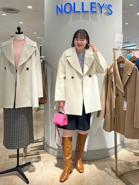 「アイテム（ダッフルコート）」を使った、SAYAKAさん（レディース・163cm）の秋コーディネート