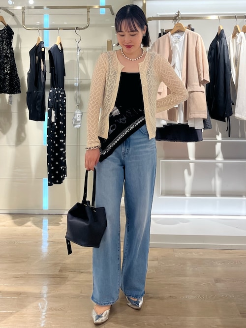 セール】ウォッシャブルリネン風シアー5分袖ジャケット（ノーカラー