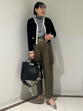 「アイテム（チャーム）」を使った、SAYAKAさん（レディース・163cm）の秋コーディネート