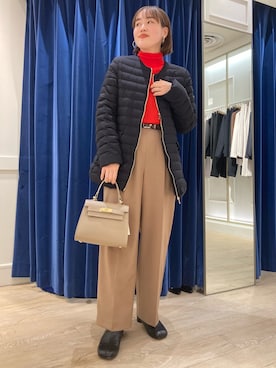 「NOLLEY'S」｜「アイテム（ダウンジャケット/コート）」を使った、SAYAKAさん（レディース・163cm）の秋コーディネート