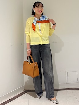 「アイテム（ストール/ショール）」を使った、SAYAKAさん（レディース・163cm）の秋コーディネート