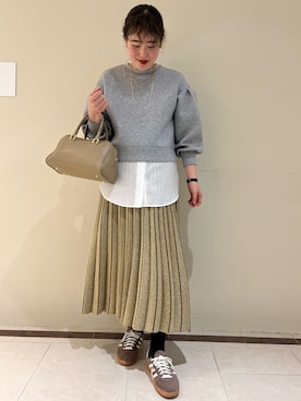 「リバーシブル」｜「アイテム（アクセサリー）」を使った、SAYAKAさん（レディース・163cm）の秋コーディネート