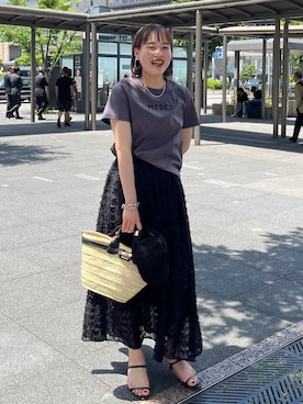 「NOLLEY’S（ノーリーズ）のアイテム（帽子）」を使った、SAYAKAさん（レディース・163cm）の春コーディネート