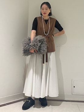 「アイテム（ソックス/靴下）」を使った、SAYAKAさん（レディース・163cm）の秋コーディネート