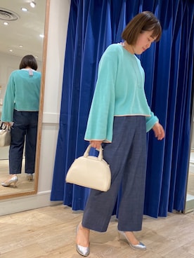 「ミントグリーン」｜「アイテム（ボストンバッグ）」を使った、SAYAKAさん（レディース・163cm）の冬コーディネート