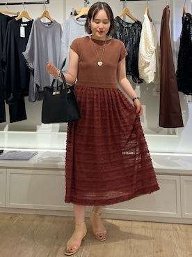 「NOLLEY’S（ノーリーズ）のアイテム（ワンピース/ドレス）」を使った、SAYAKAさん（レディース・163cm）の夏コーディネート