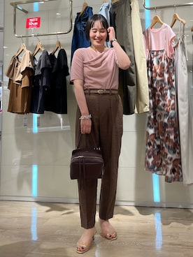 「NOLLEY’S（ノーリーズ）の【松葉(yuki_nol)別注】【grace grace/グラスグラス】スキップ淡水パールネックレス（ネックレス、ホワイト系）」を使った、SAYAKAさん（レディース・163cm）の夏コーディネート