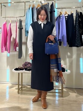 「NOLLEY’S（ノーリーズ）のアイテム」を使った、SAYAKAさん（レディース・163cm）の冬コーディネート