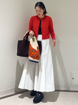 「アイテム（ストール/ショール）」を使った、SAYAKAさん（レディース・163cm）の秋コーディネート