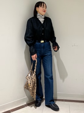 「アイテム（エコバッグ/サブバッグ）」を使った、SAYAKAさん（レディース・163cm）の冬コーディネート