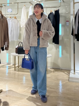 「NOLLEY’S（ノーリーズ）のアイテム（ショルダーバッグ）」を使った、SAYAKAさん（レディース・163cm）の秋コーディネート