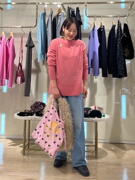 「アイテム（エコバッグ/サブバッグ）」を使った、SAYAKAさん（レディース・163cm）の冬コーディネート