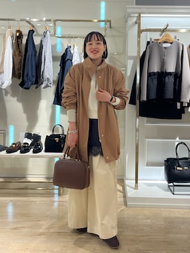 「アイテム（ブルゾン）」を使った、SAYAKAさん（レディース・163cm）の秋コーディネート
