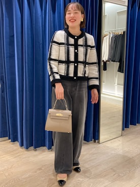 「NOLLEY'S」｜「アイテム（ノーカラージャケット）」を使った、SAYAKAさん（レディース・163cm）の秋コーディネート