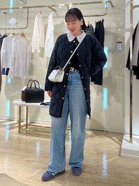 「NOLLEY’S（ノーリーズ）のアイテム（ショルダーバッグ）」を使った、SAYAKAさん（レディース・163cm）の秋コーディネート