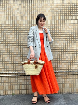 「マキシスカート」｜「アイテム（ワンピース/ドレス）」を使った、SAYAKAさん（レディース・163cm）の夏コーディネート