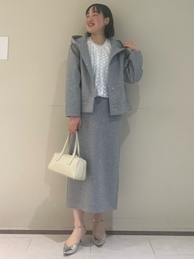 「NOLLEY’S（ノーリーズ）のアイテム（ブルゾン）」を使った、SAYAKAさん（レディース・163cm）の冬コーディネート