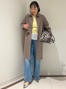 「アイテム（ステンカラーコート、グリーン系）」を使った、SAYAKAさん（レディース・163cm）の秋コーディネート