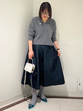 「アイテム（チャーム）」を使った、SAYAKAさん（レディース・163cm）の秋コーディネート