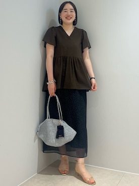 「NOLLEY’S（ノーリーズ）のアイテム」を使った、SAYAKAさん（レディース・163cm）の夏コーディネート