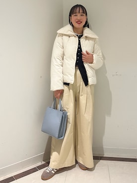 「NOLLEY’S（ノーリーズ）の【MAQWEL/マクウェル】ウォッシャブルタックワイドパンツ（その他パンツ）」を使った、SAYAKAさん（レディース・163cm）の秋コーディネート