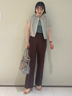 「アイテム（イヤリング、ゴールド系）」を使った、SAYAKAさん（レディース・163cm）の夏コーディネート