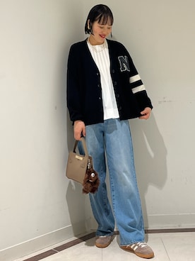 「アイテム（チャーム）」を使った、SAYAKAさん（レディース・163cm）の秋コーディネート