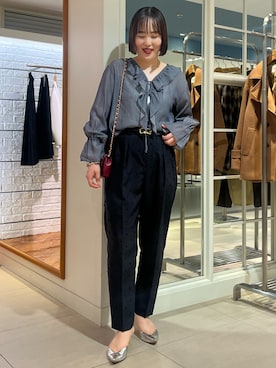 「NOLLEY’S（ノーリーズ）のアイテム」を使った、SAYAKAさん（レディース・163cm）の秋コーディネート