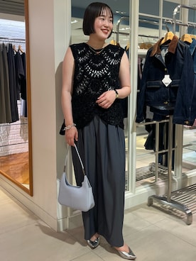 「モールニット」｜SAYAKAさん（レディース・163cm）の夏コーディネート