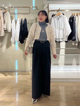 「marco masi（マルコマージ）の【MARCO MASI/ マルコマージ】ミニキューブムートンバッグ（ショルダーバッグ）」を使った、SAYAKAさん（レディース・163cm）の秋コーディネート