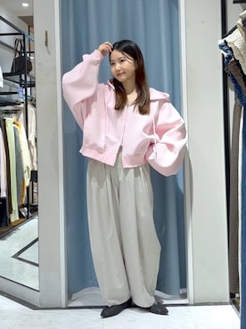 「LOWRYS FARM（ローリーズファーム）のイージーワイドコクーンパンツ 327286（その他パンツ、ブラウン系）」を使った、たのさん（レディース・148cm）の春コーディネート