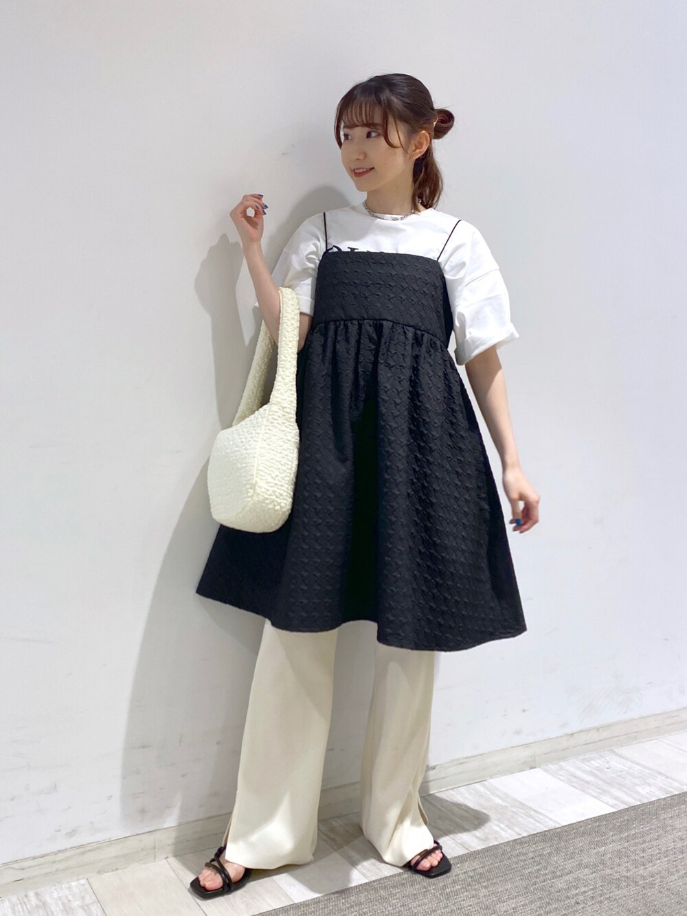 LOWRYSFARM エンボスチャミチュニック シャーリングチュニックフレンチ