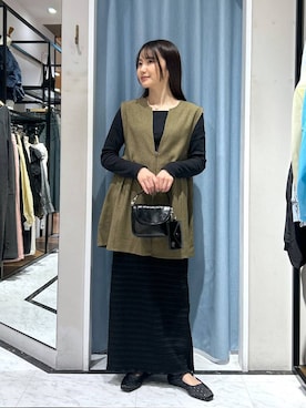 「アイテム（ベスト）」を使った、たのさん（レディース・148cm）の春コーディネート